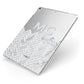 Personalised Marble Herringbone Clear Apple iPad Case on Silver iPad Side View