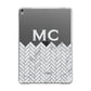 Personalised Marble Herringbone Clear Apple iPad Grey Case