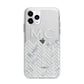 Personalised Marble Herringbone Clear Apple iPhone 11 Pro Max in Silver with Bumper Case