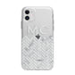 Personalised Marble Herringbone Clear Apple iPhone 11 in White with Bumper Case