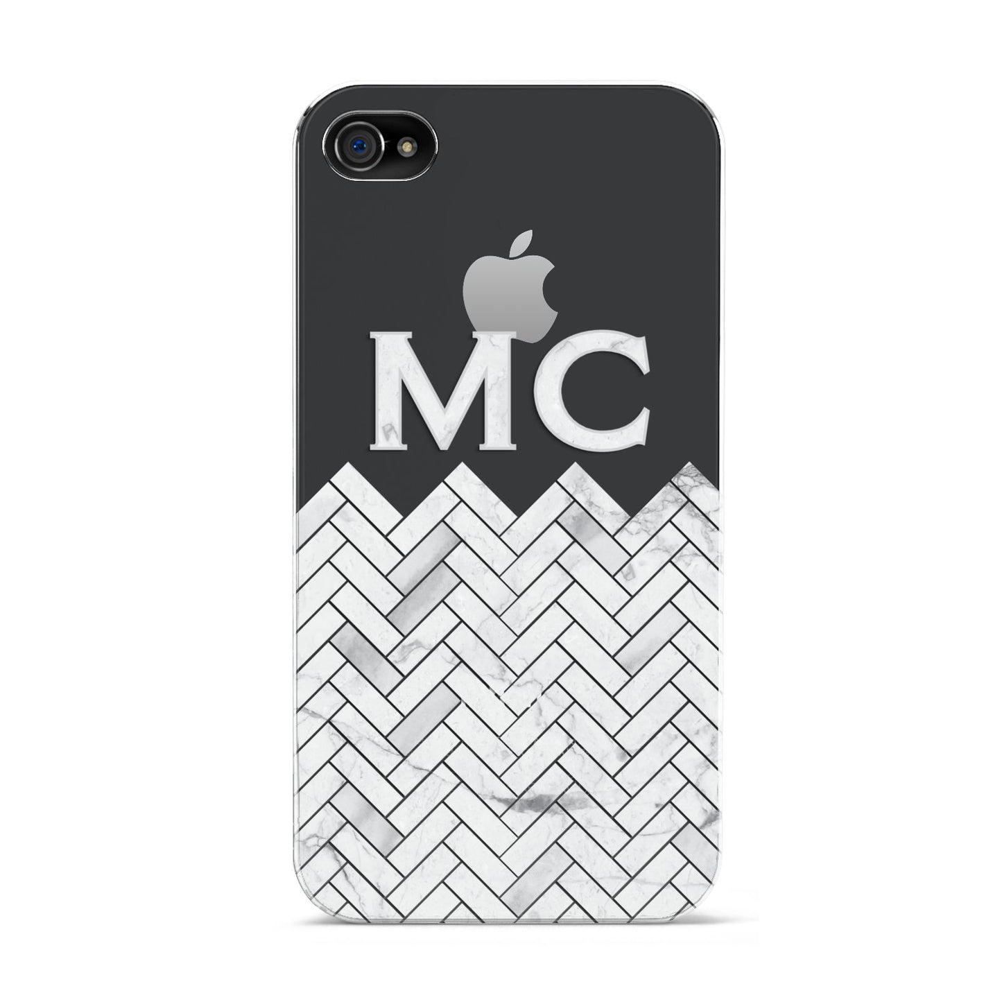 Personalised Marble Herringbone Clear Apple iPhone 4s Case