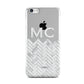 Personalised Marble Herringbone Clear Apple iPhone 5c Case