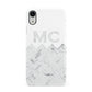 Personalised Marble Herringbone Clear Apple iPhone XR White 3D Snap Case