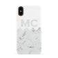 Personalised Marble Herringbone Clear Apple iPhone XS 3D Snap Case