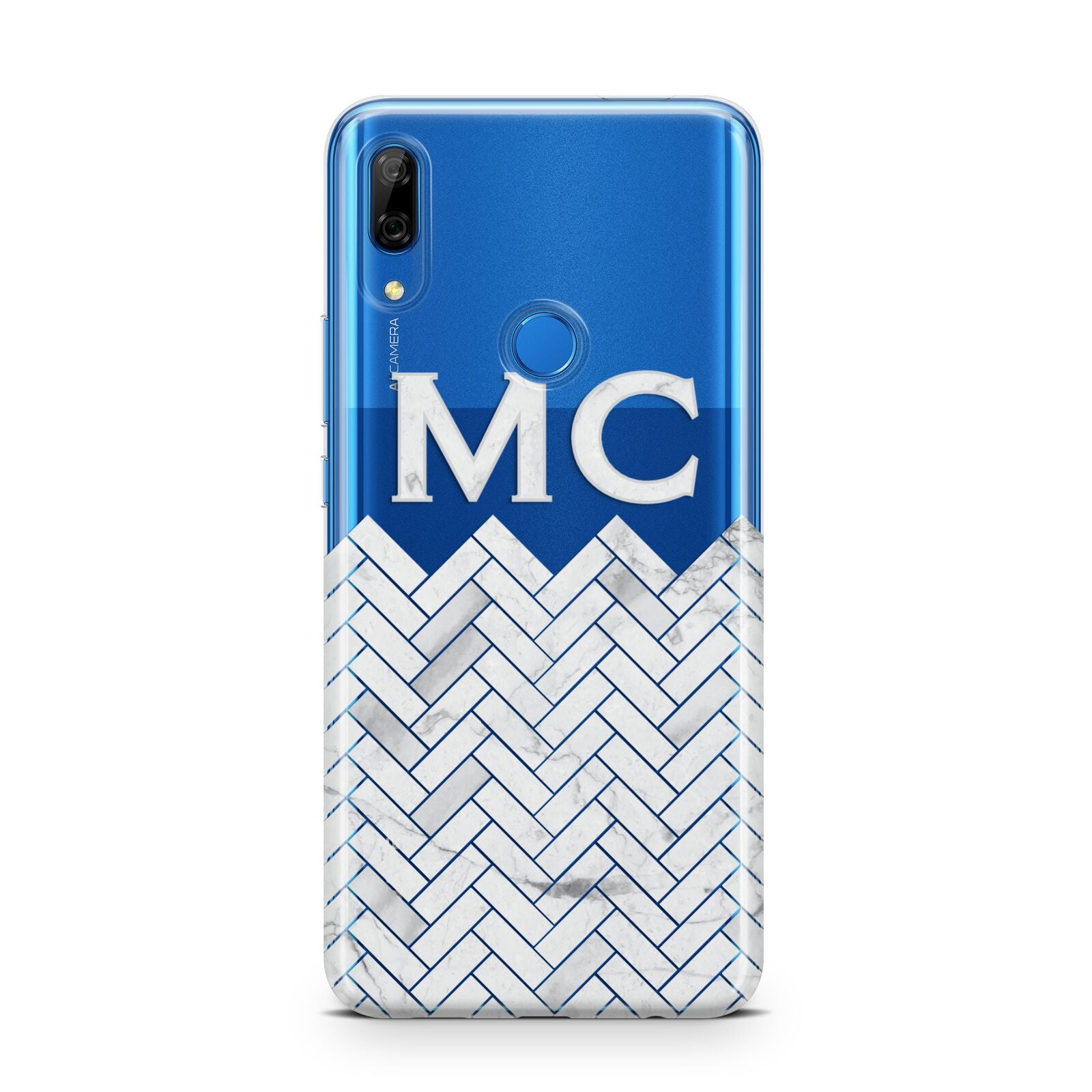 Personalised Marble Herringbone Clear Huawei P Smart Z