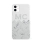 Personalised Marble Herringbone Clear iPhone 11 3D Snap Case