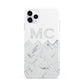 Personalised Marble Herringbone Clear iPhone 11 Pro Max 3D Tough Case
