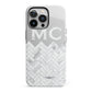 Personalised Marble Herringbone Clear iPhone 13 Pro Full Wrap 3D Tough Case