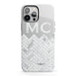 Personalised Marble Herringbone Clear iPhone 13 Pro Max Full Wrap 3D Tough Case