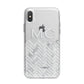 Personalised Marble Herringbone Clear iPhone X Bumper Case on Silver iPhone Alternative Image 1
