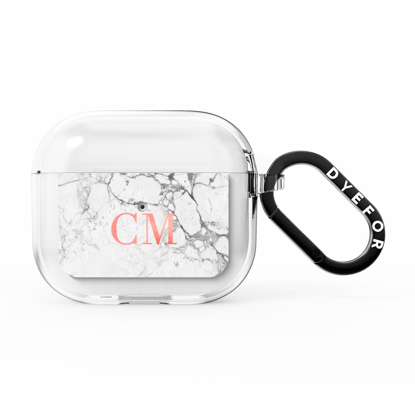 Personalised Marble Initial Rose Gold AirPods Clear Case 3rd Gen