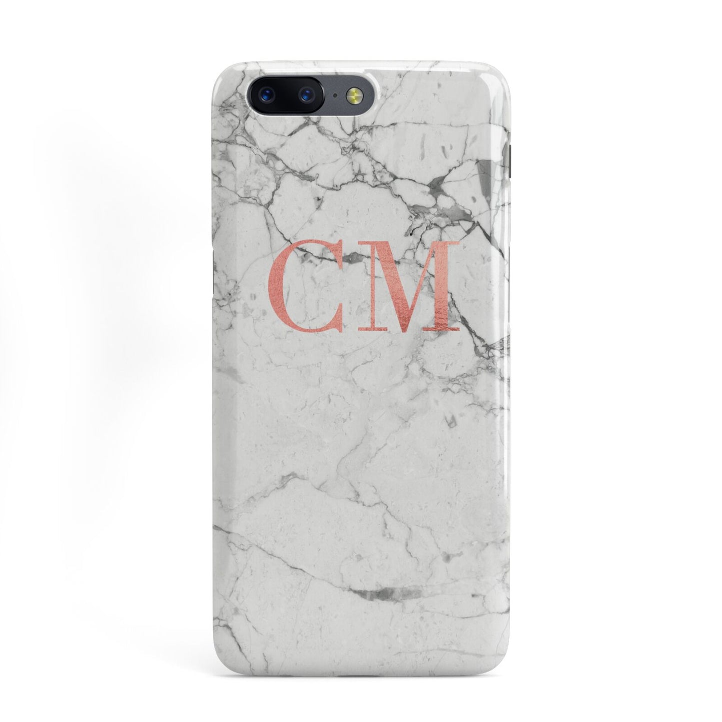 Personalised Marble Initial Rose Gold OnePlus Case