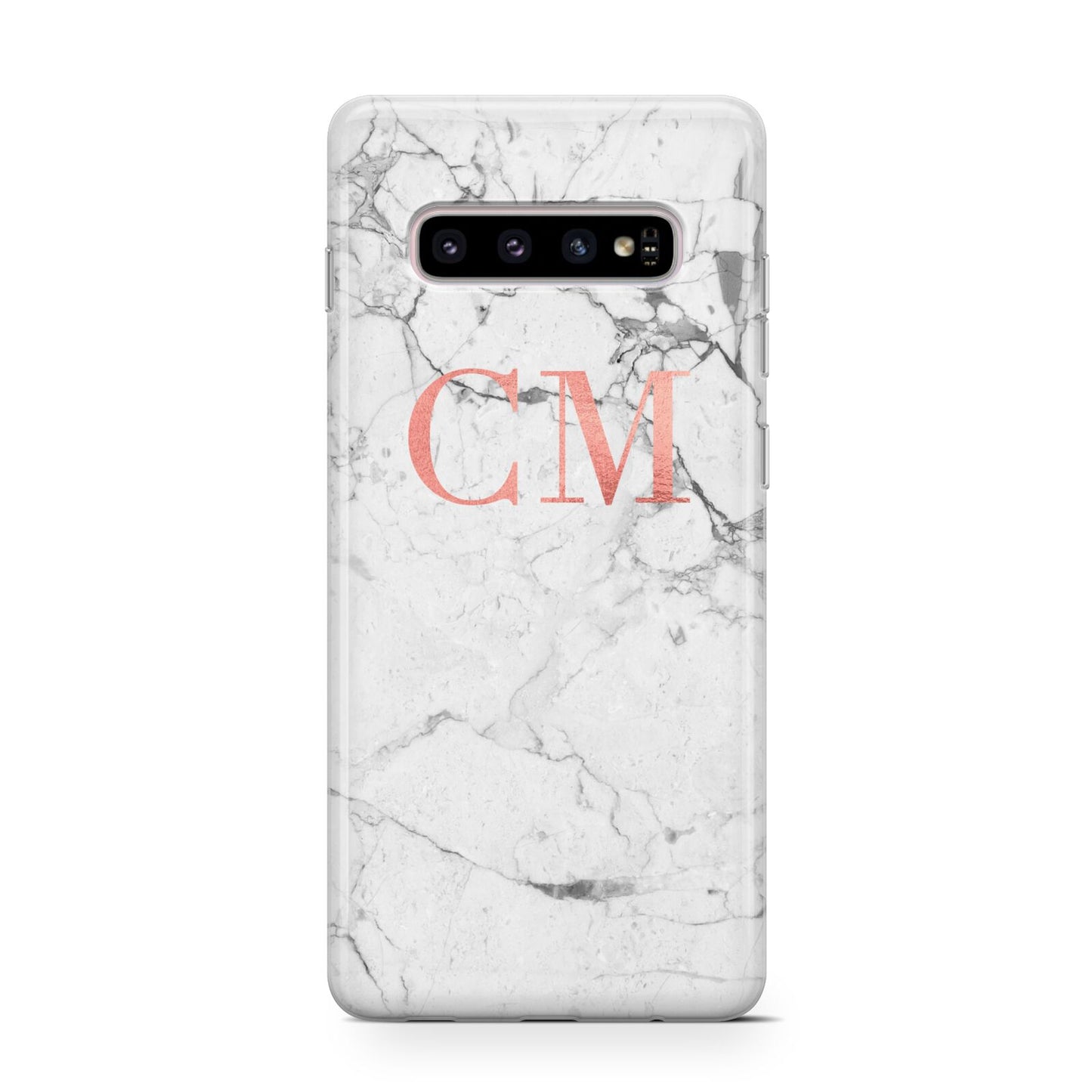 Personalised Marble Initial Rose Gold Protective Samsung Galaxy Case