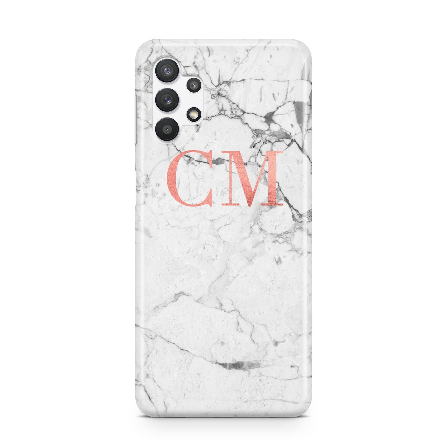 Personalised Marble Initial Rose Gold Samsung A32 5G Case