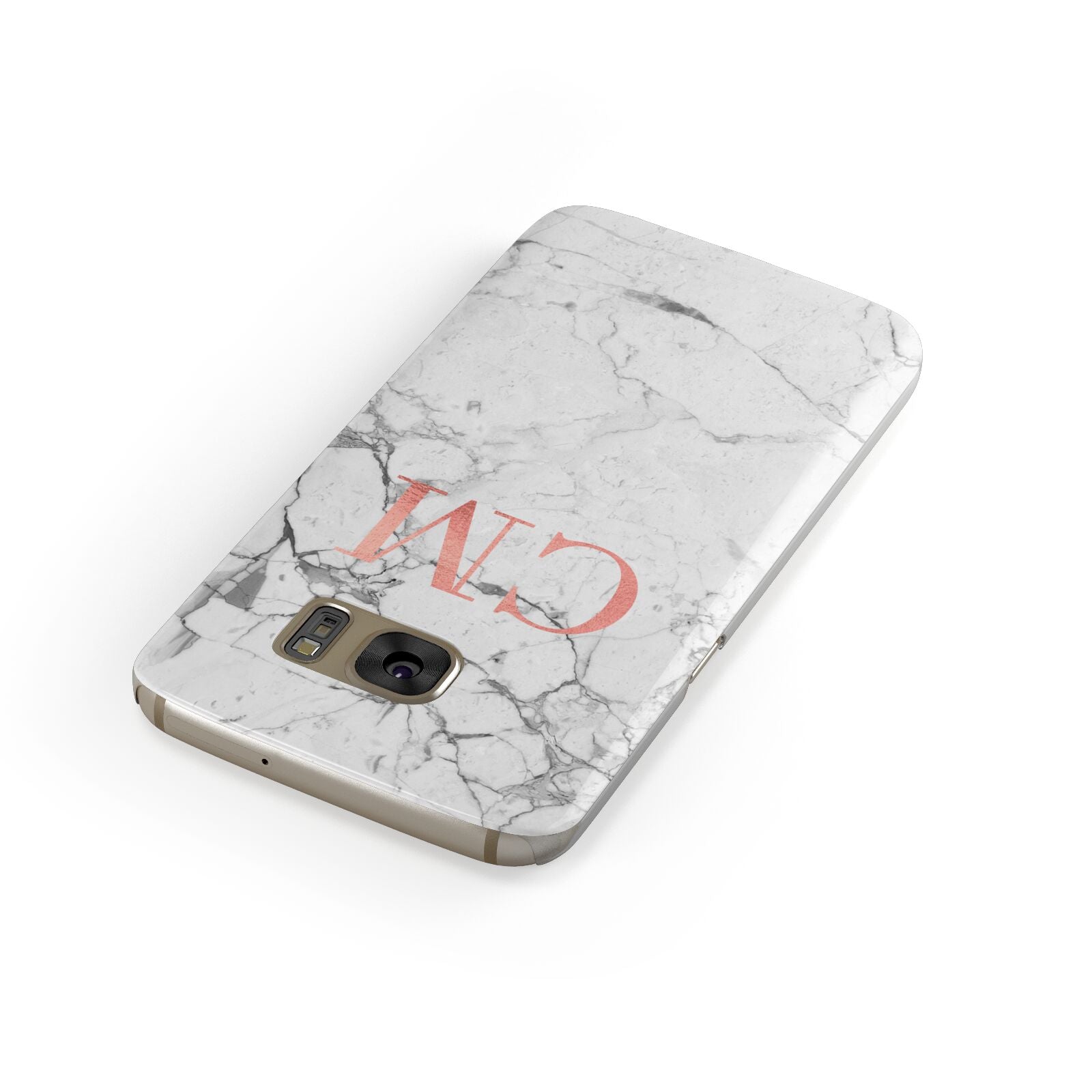 Personalised Marble Initial Rose Gold Samsung Galaxy Case Front Close Up