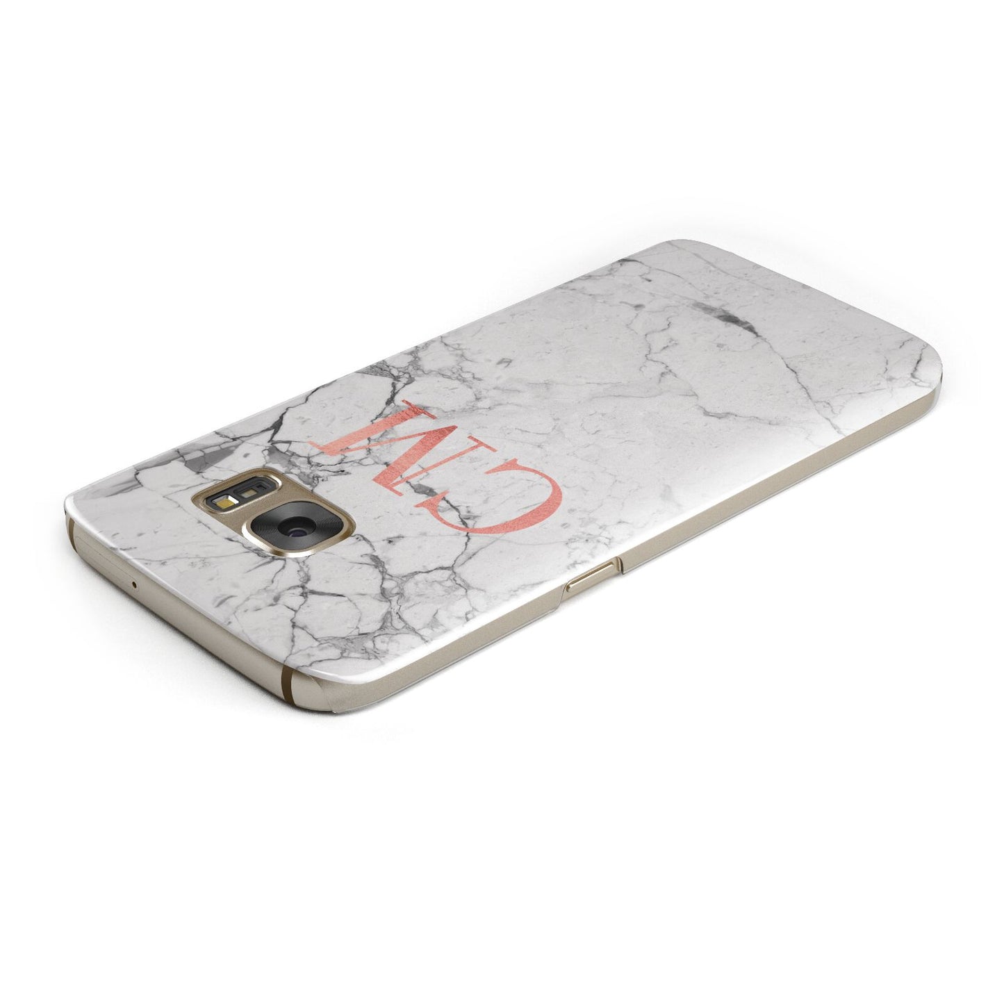 Personalised Marble Initial Rose Gold Samsung Galaxy Case Top Cutout