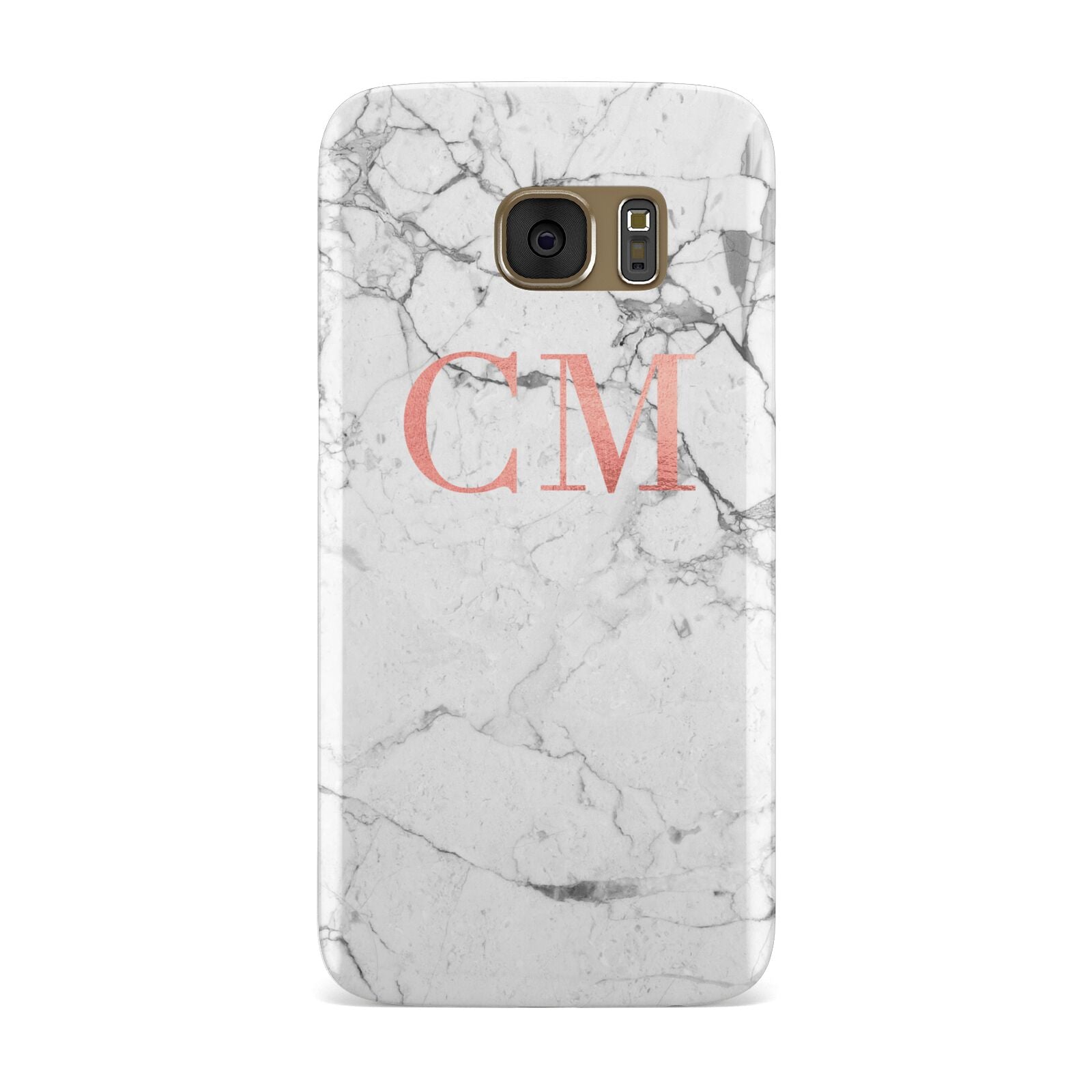 Personalised Marble Initial Rose Gold Samsung Galaxy Case