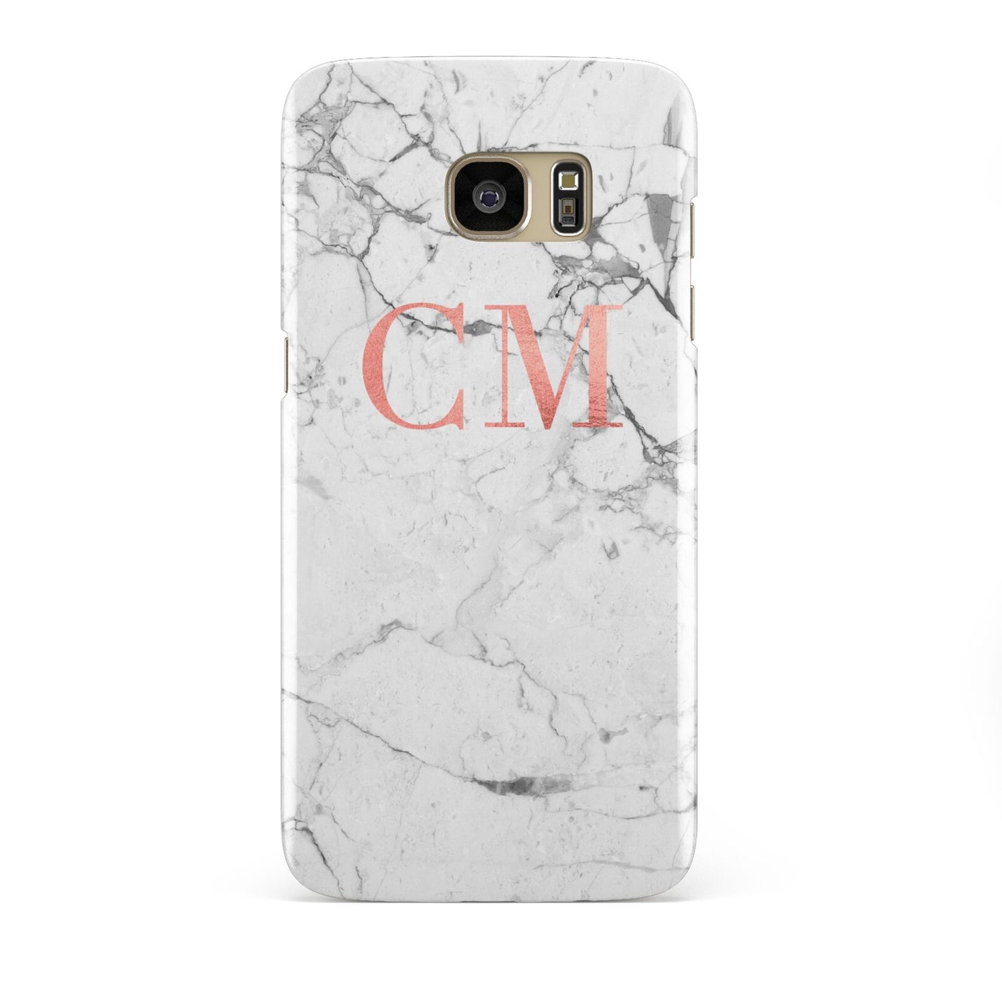 Personalised Marble Initial Rose Gold Samsung Galaxy S7 Edge Case