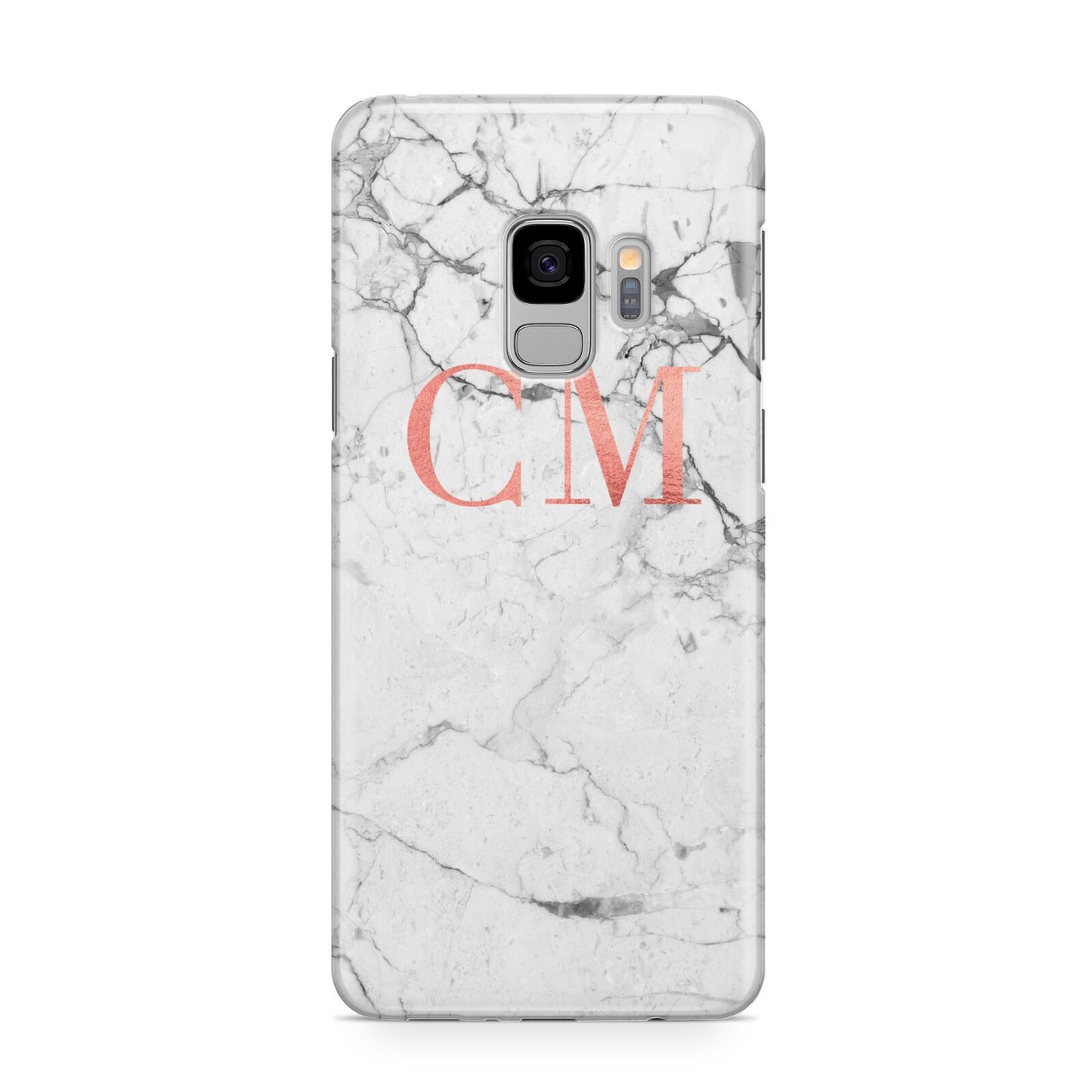 Personalised Marble Initial Rose Gold Samsung Galaxy S9 Case