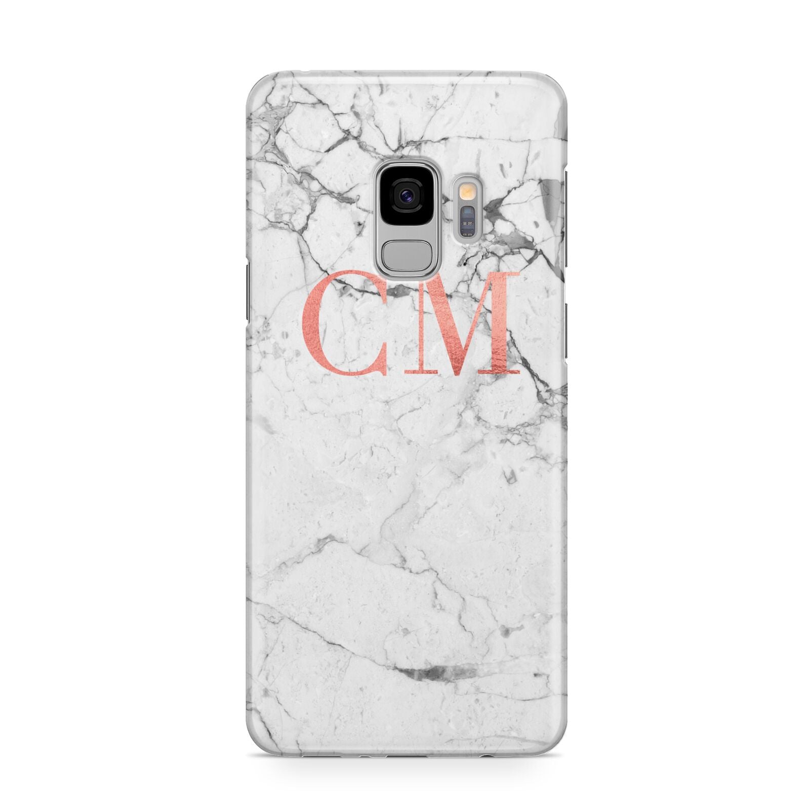 Personalised Marble Initial Rose Gold Samsung Galaxy S9 Case