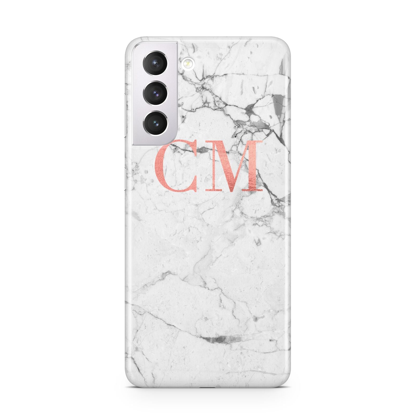 Personalised Marble Initial Rose Gold Samsung S21 Case