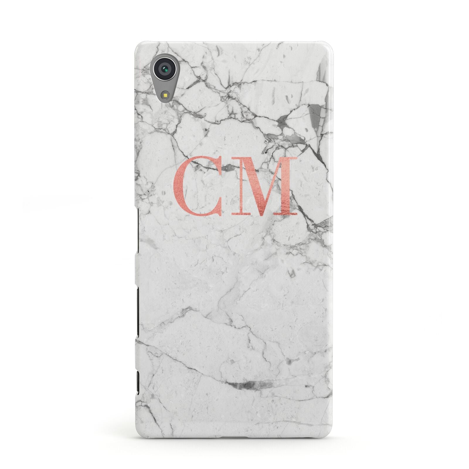 Personalised Marble Initial Rose Gold Sony Xperia Case