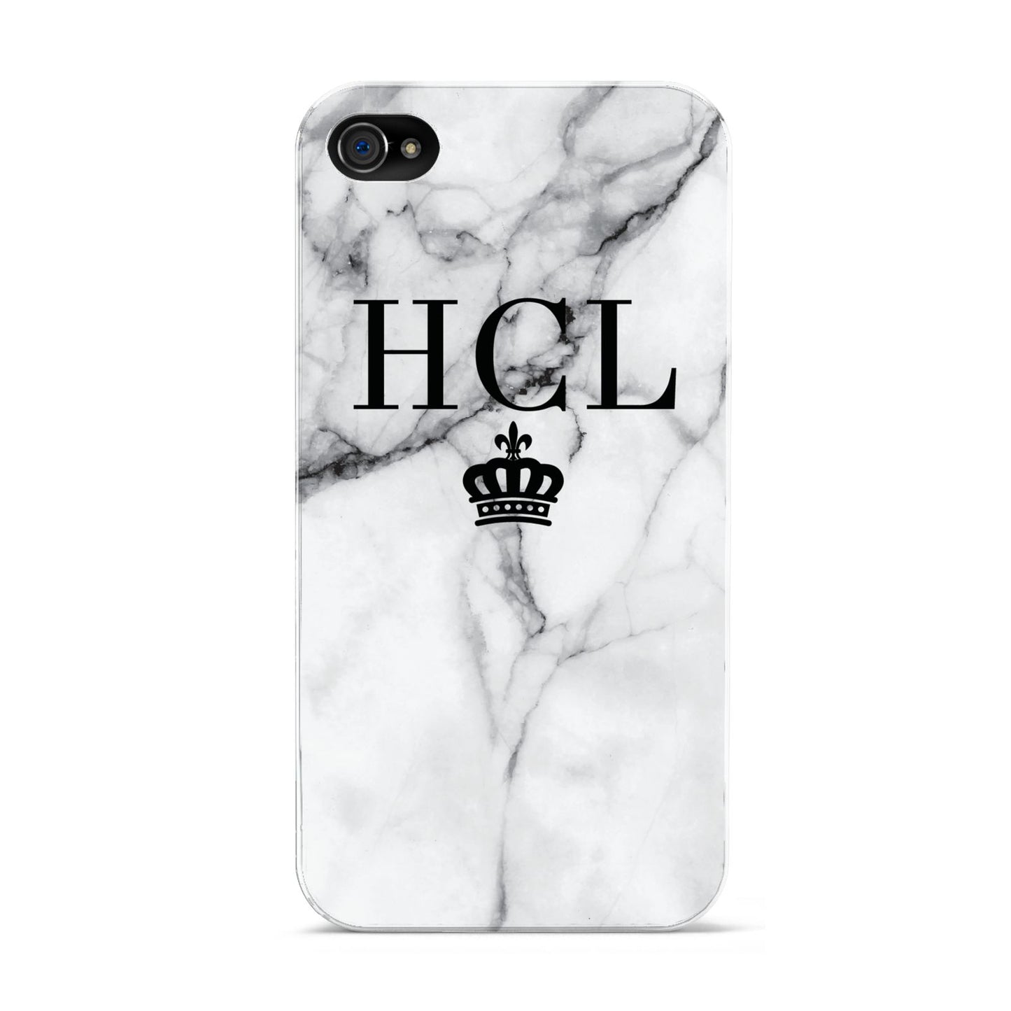 Personalised Marble Initials Crown Custom Apple iPhone 4s Case