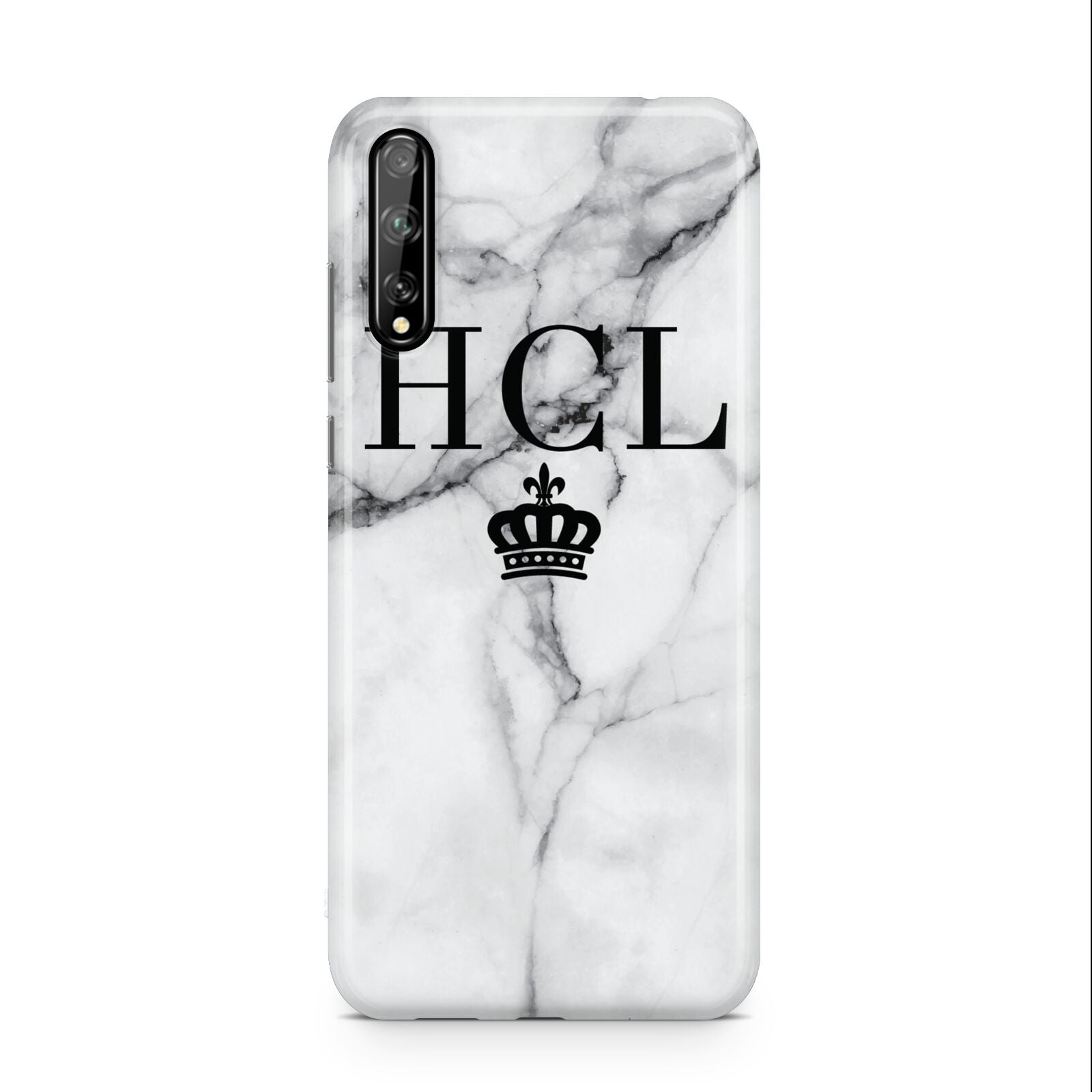Personalised Marble Initials Crown Custom Huawei Enjoy 10s Phone Case