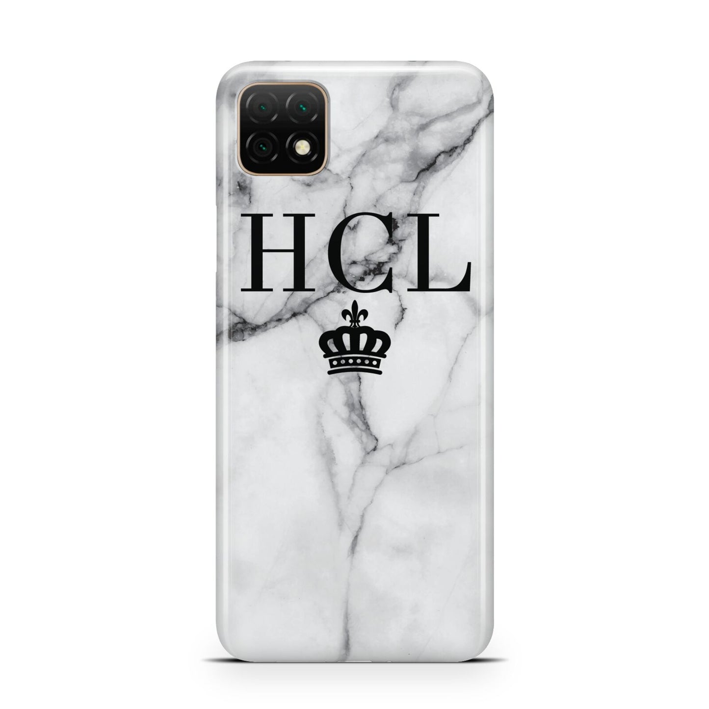 Personalised Marble Initials Crown Custom Huawei Enjoy 20 Phone Case