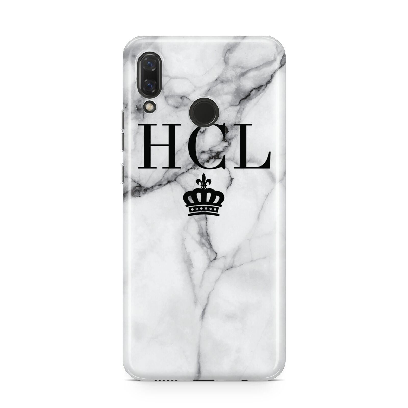 Personalised Marble Initials Crown Custom Huawei Nova 3 Phone Case