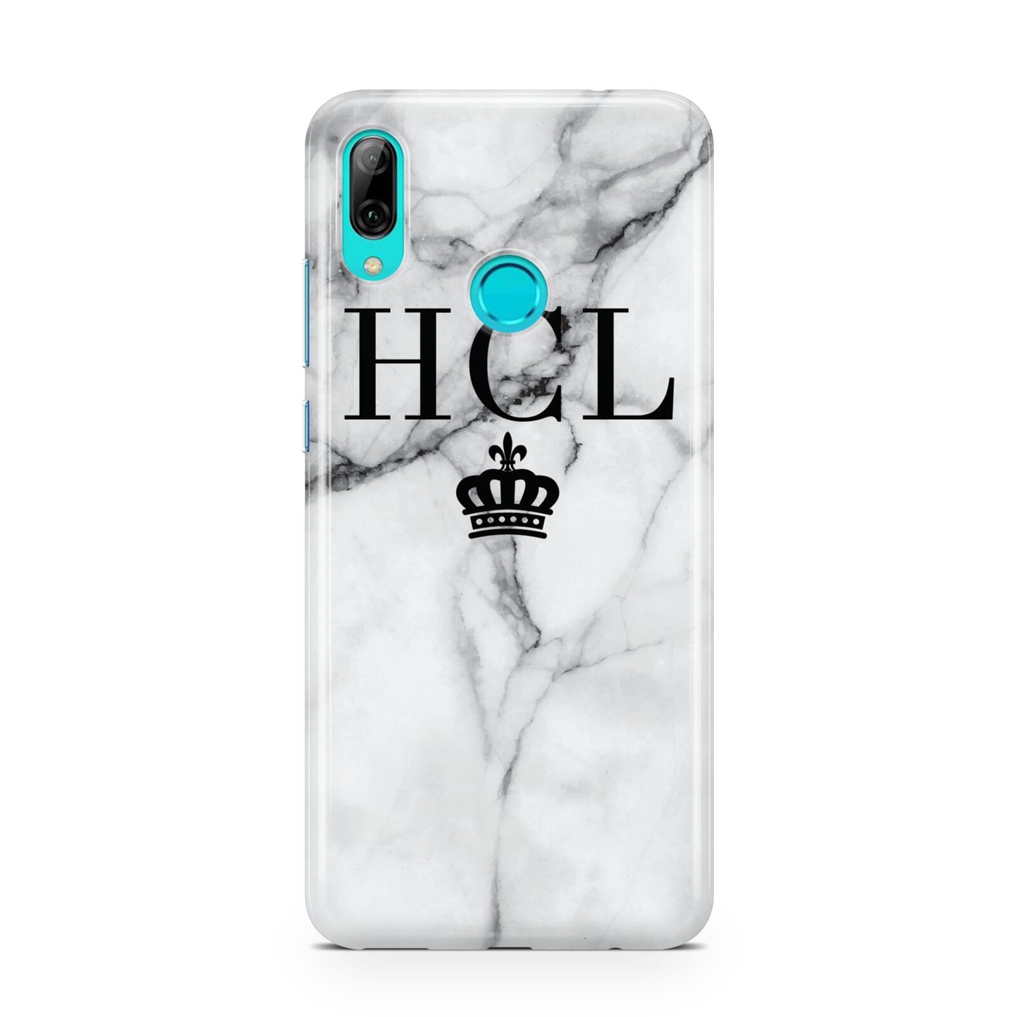 Personalised Marble Initials Crown Custom Huawei P Smart 2019 Case