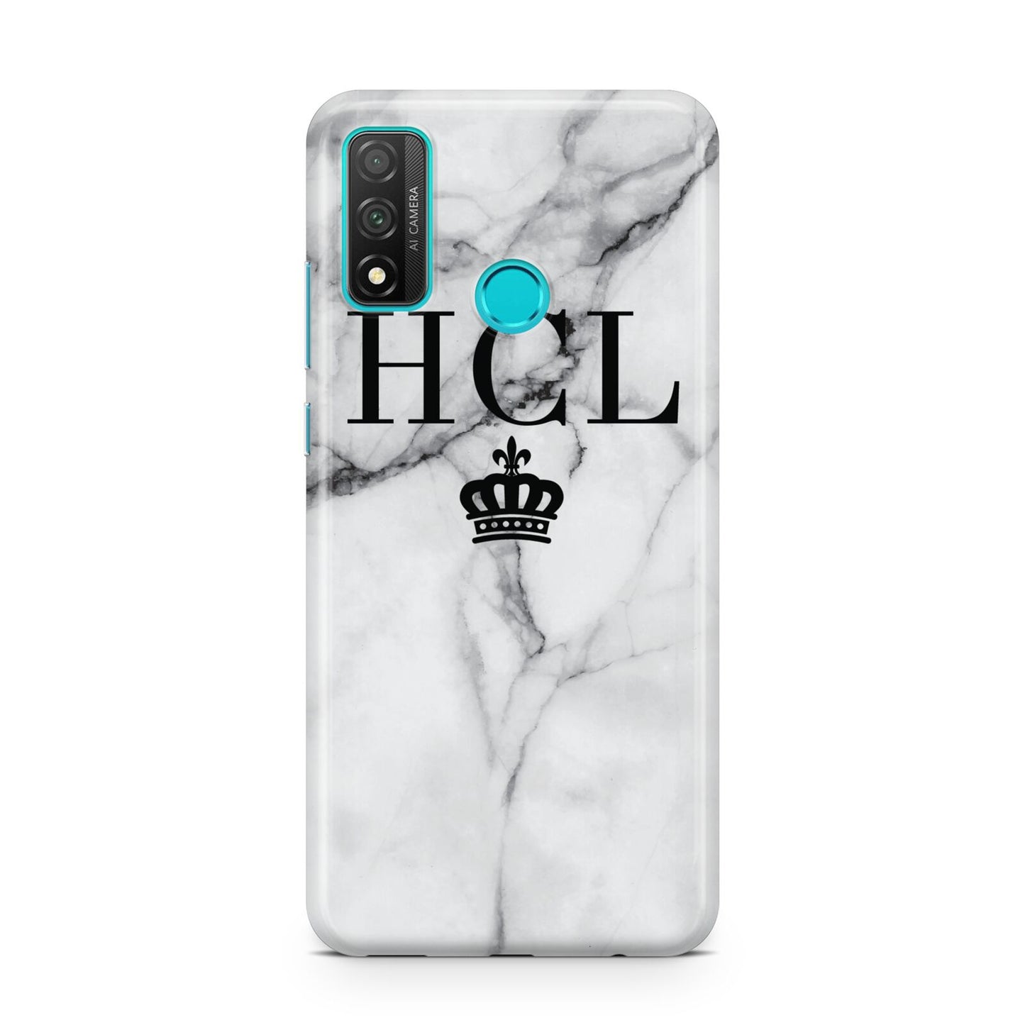 Personalised Marble Initials Crown Custom Huawei P Smart 2020