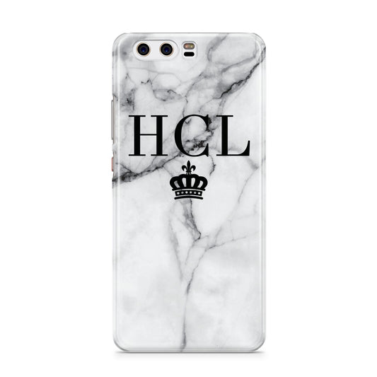Personalised Marble Initials Crown Custom Huawei P10 Phone Case
