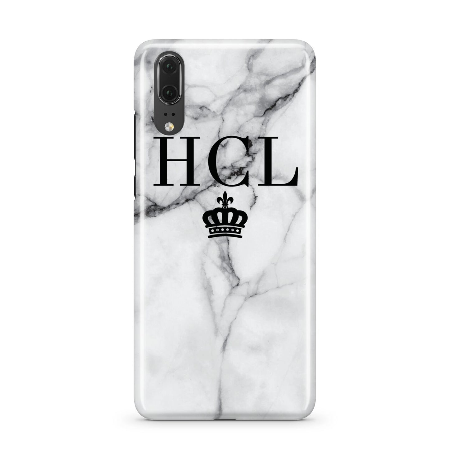 Personalised Marble Initials Crown Custom Huawei P20 Phone Case