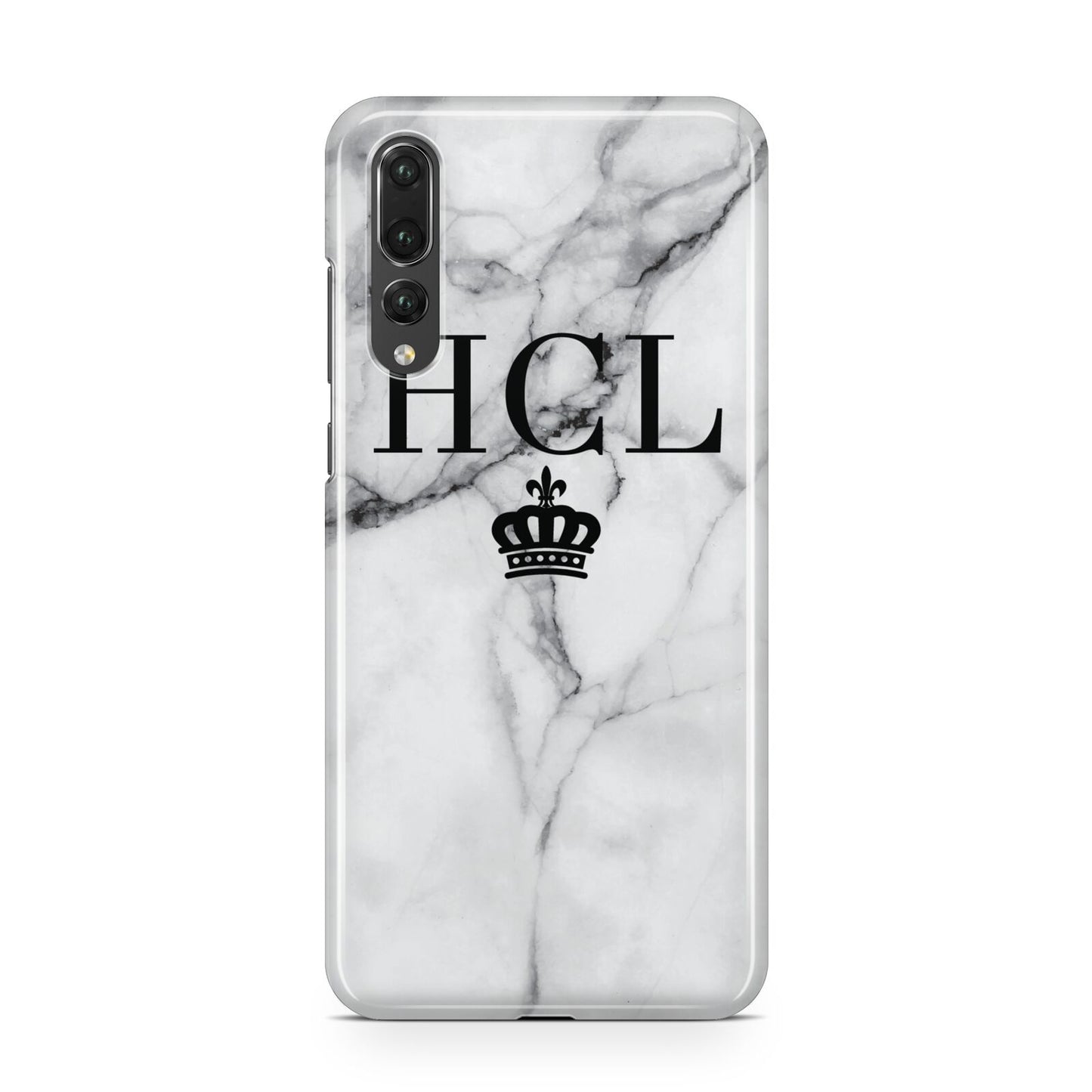 Personalised Marble Initials Crown Custom Huawei P20 Pro Phone Case