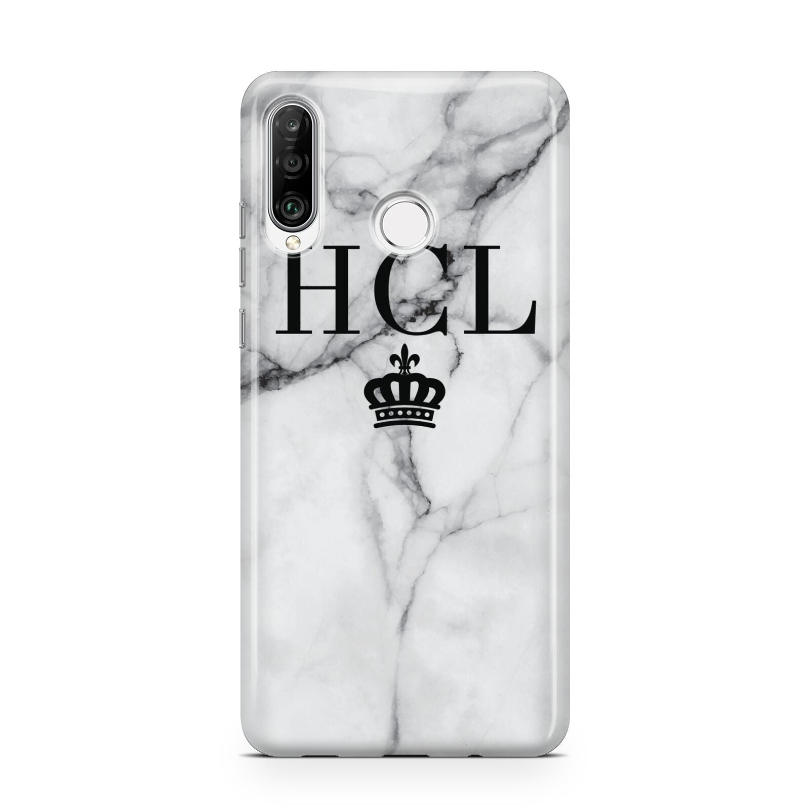 Personalised Marble Initials Crown Custom Huawei P30 Lite Phone Case