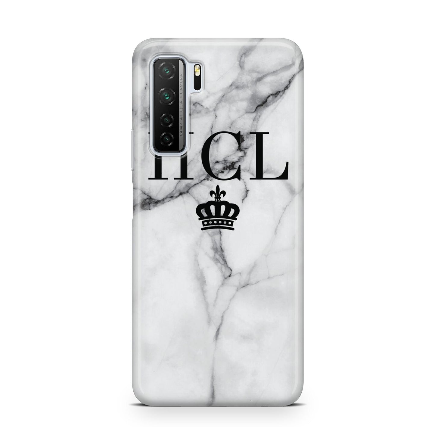 Personalised Marble Initials Crown Custom Huawei P40 Lite 5G Phone Case