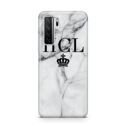 Personalised Marble Initials Crown Custom Huawei P40 Lite 5G Phone Case