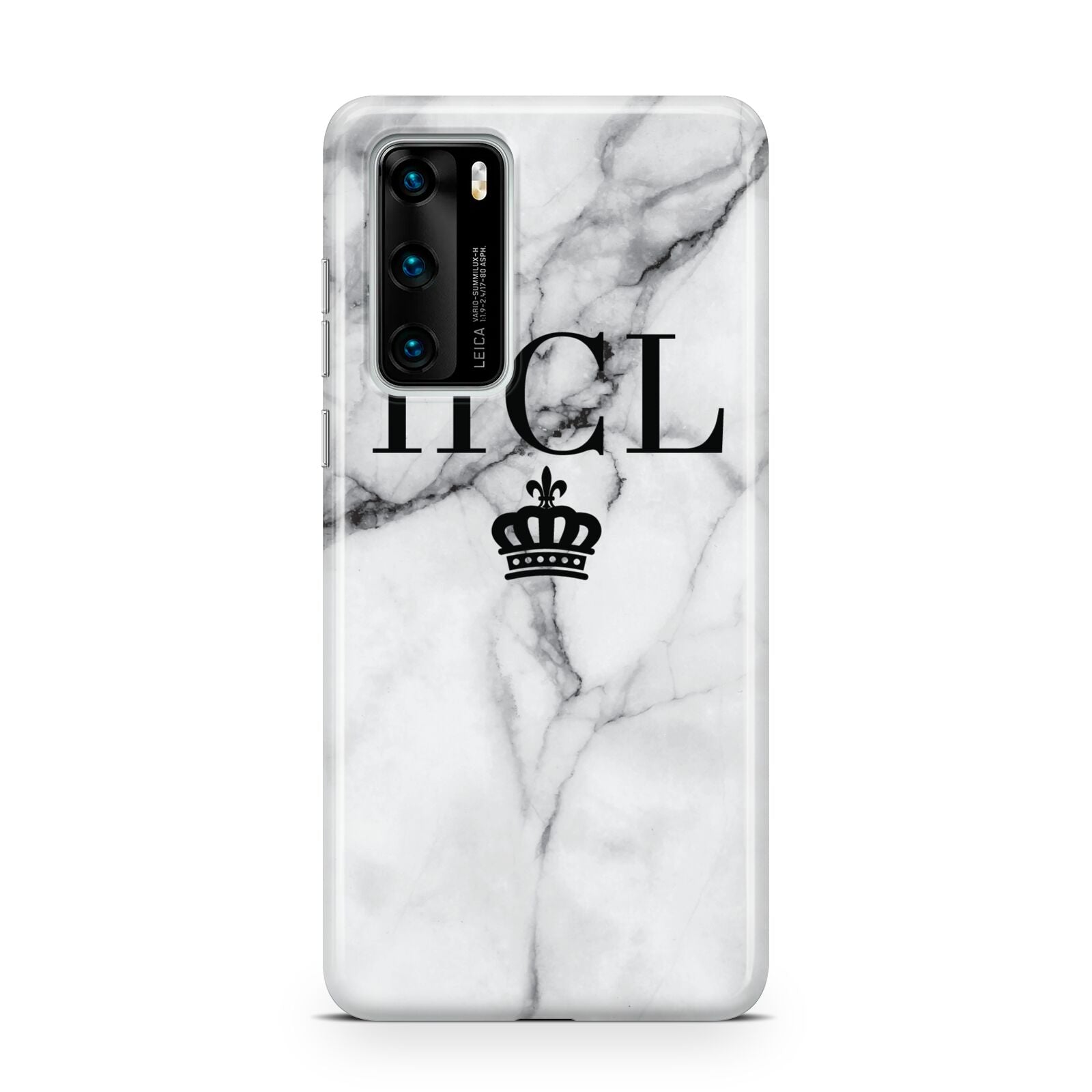 Personalised Marble Initials Crown Custom Huawei P40 Phone Case