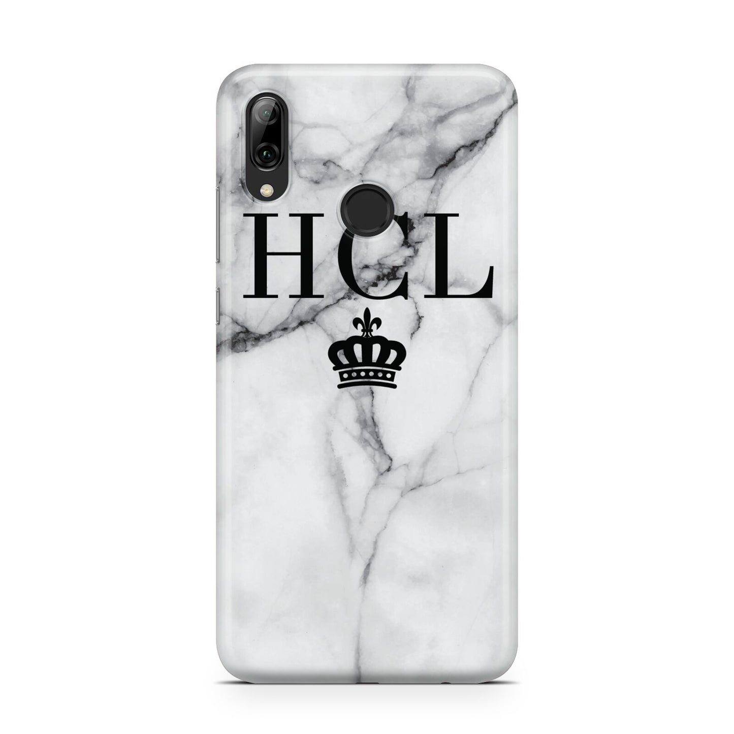 Personalised Marble Initials Crown Custom Huawei Y7 2019