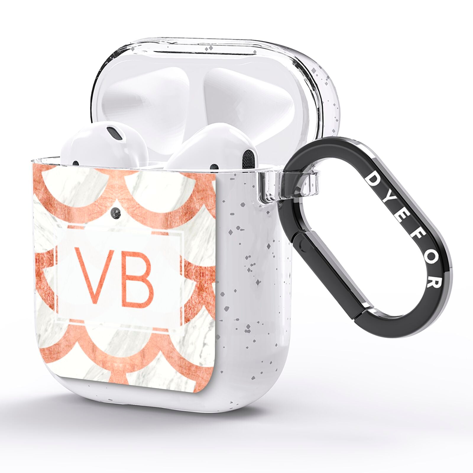 Personalised Marble Initials Scales AirPods Glitter Case Side Image