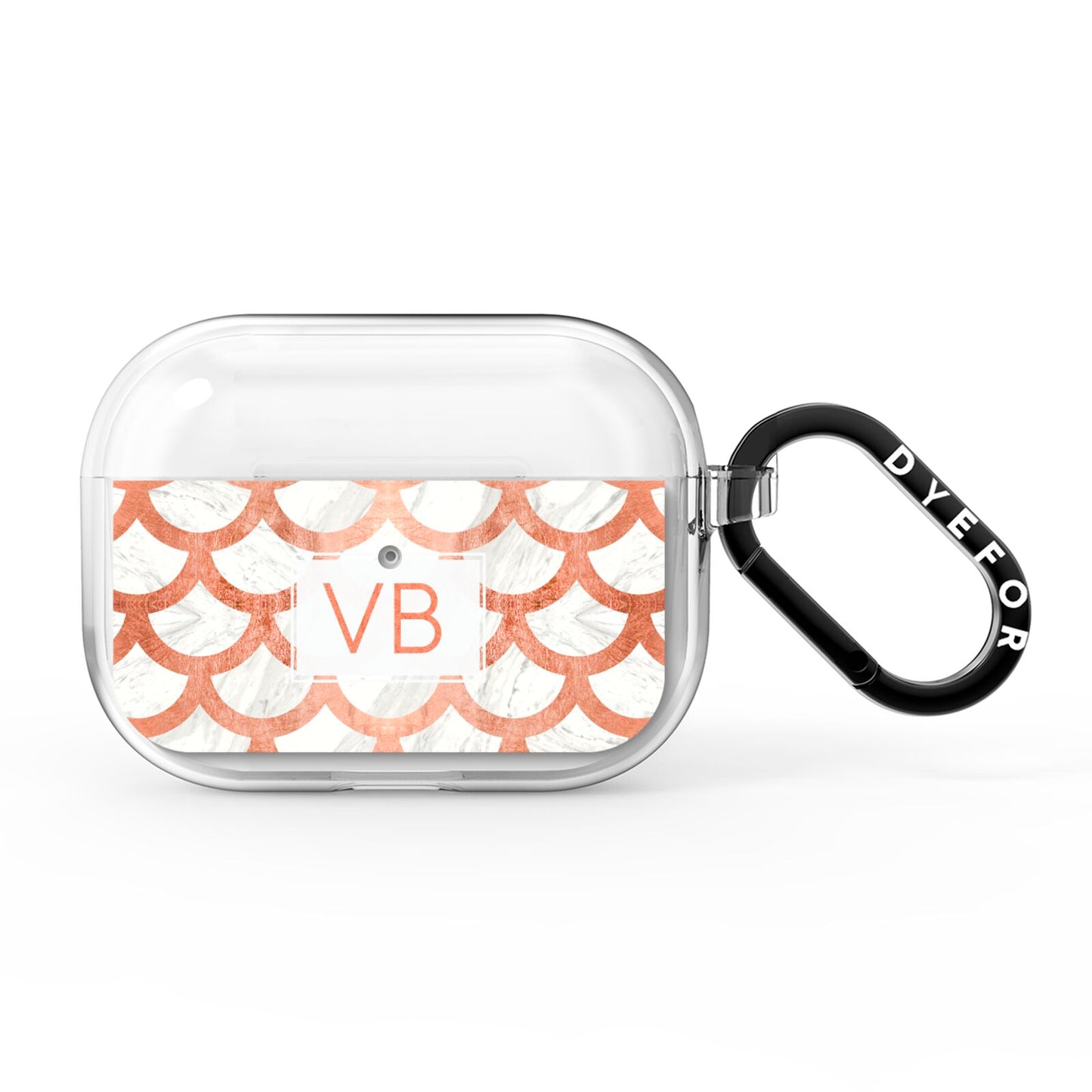 Personalised Marble Initials Scales AirPods Pro Clear Case