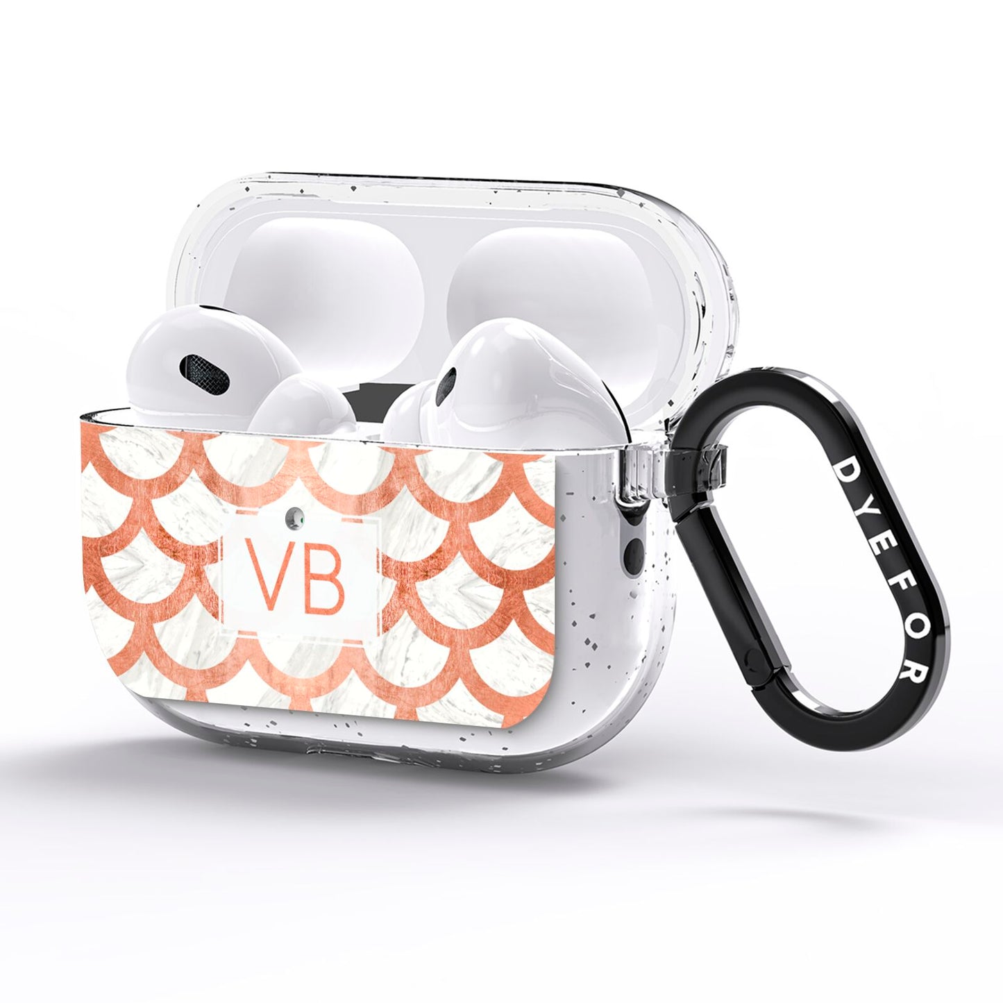 Personalised Marble Initials Scales AirPods Pro Glitter Case Side Image