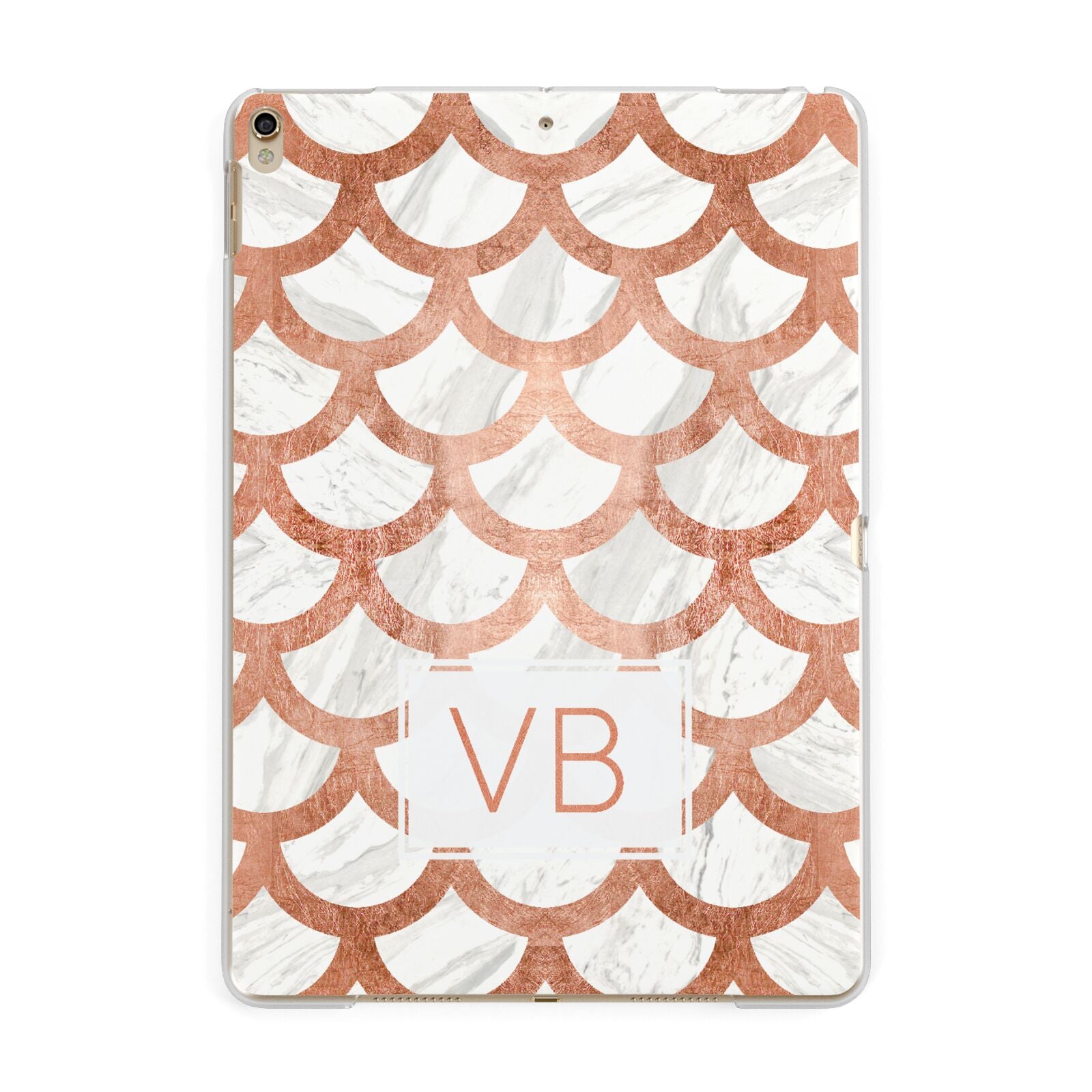 Personalised Marble Initials Scales Apple iPad Gold Case