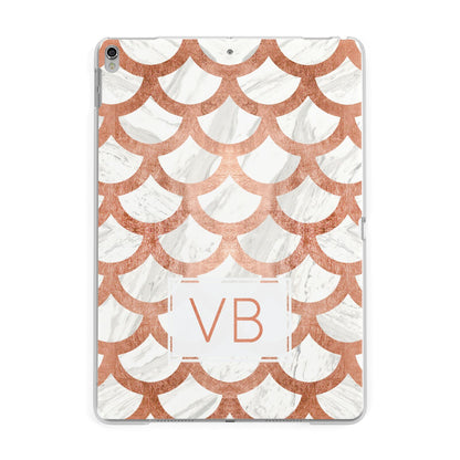 Personalised Marble Initials Scales Apple iPad Silver Case