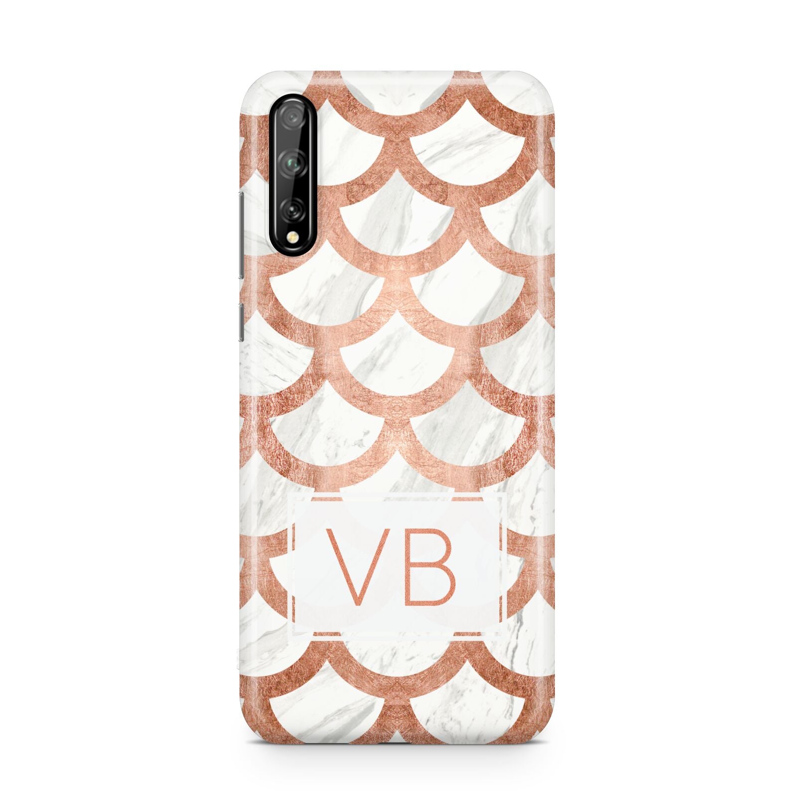 Personalised Marble Initials Scales Huawei Enjoy 10s Phone Case