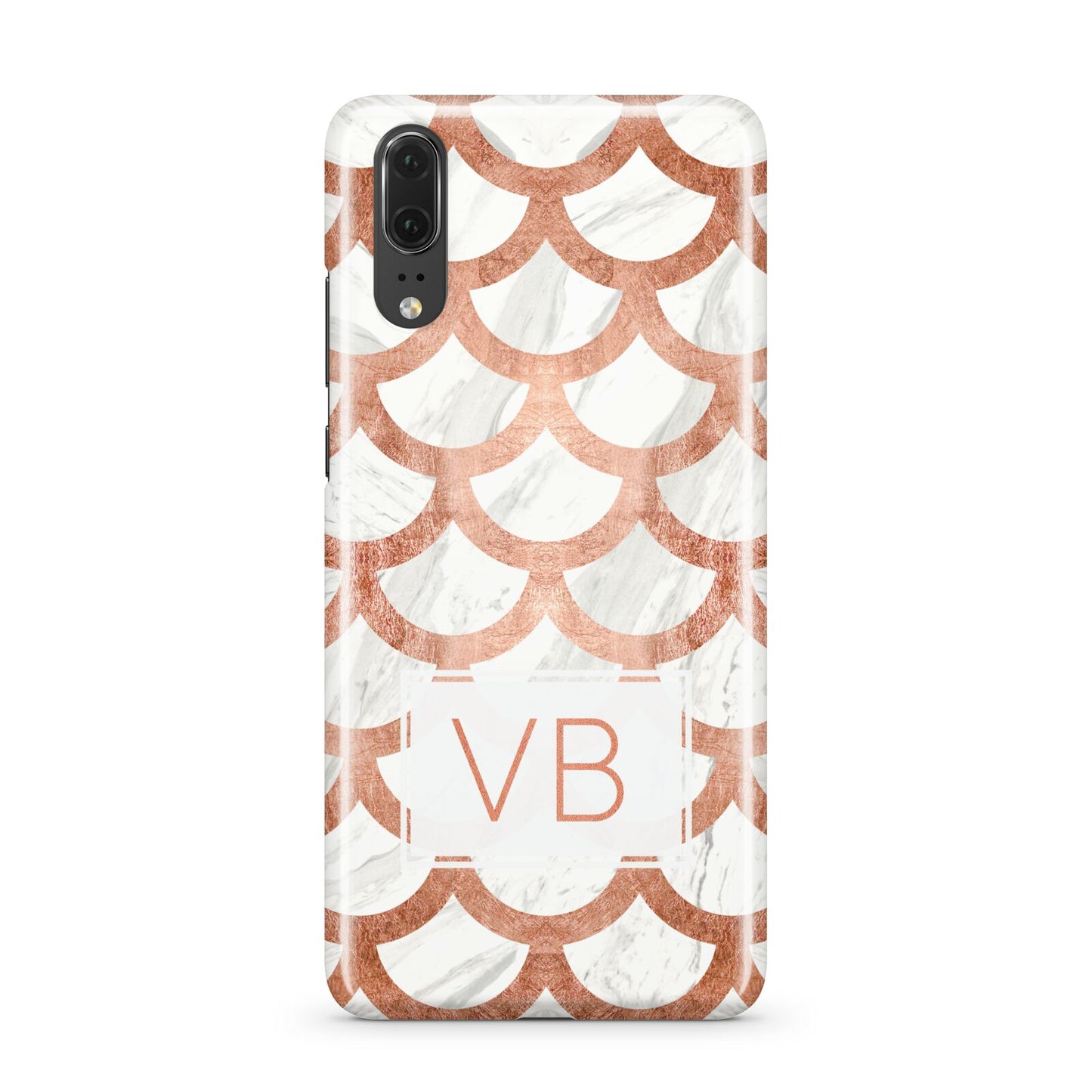 Personalised Marble Initials Scales Huawei P20 Phone Case