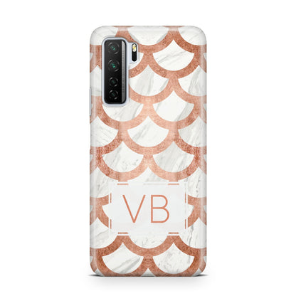 Personalised Marble Initials Scales Huawei P40 Lite 5G Phone Case