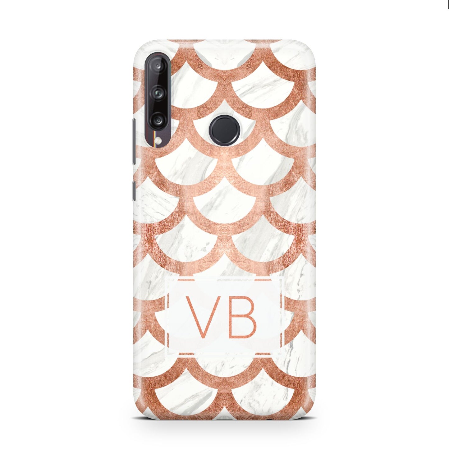 Personalised Marble Initials Scales Huawei P40 Lite E Phone Case