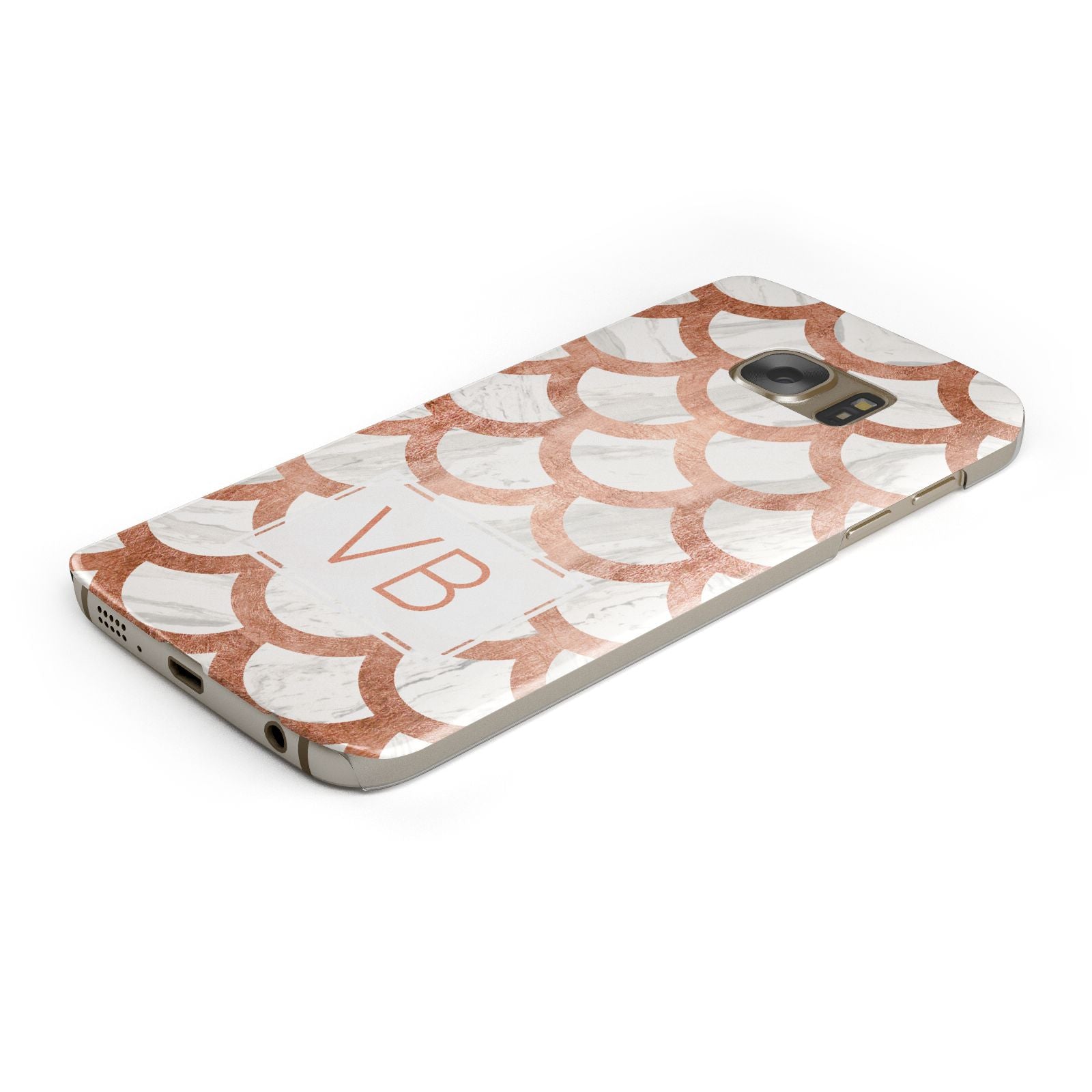 Personalised Marble Initials Scales Samsung Galaxy Case Bottom Cutout